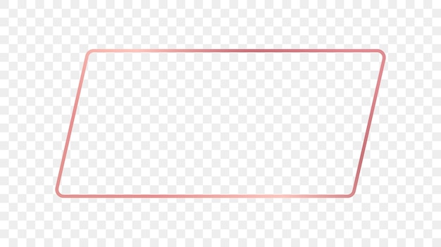 ローズゴールドの輝く丸い長方形のフレーム