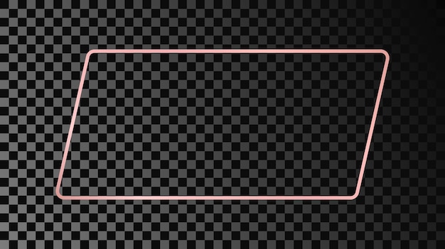 ローズゴールドの輝く丸い長方形のフレーム