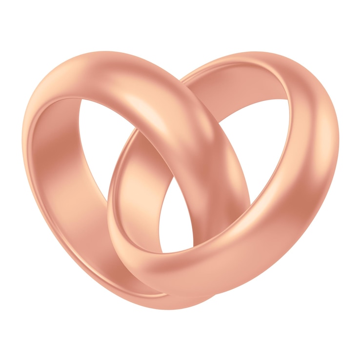 Foto rose gold paar ringen png 3d sieraden element transparante achtergrond