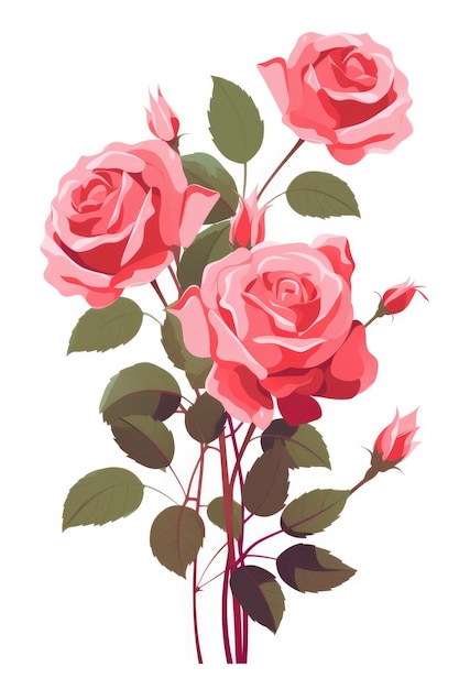 Rose illustratie AI gegenereerd beeld