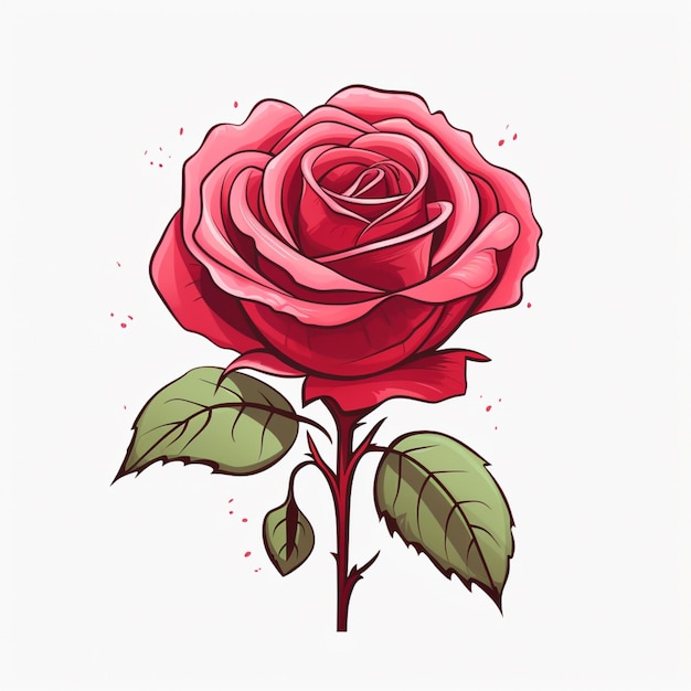 Foto vettore di cartoni animati illustrati da rose