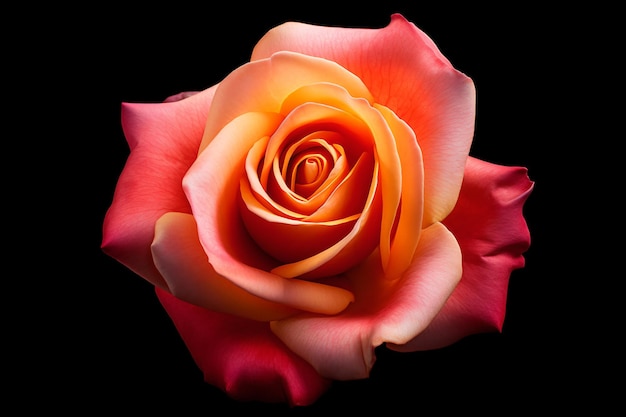 a rose is shown in a black background