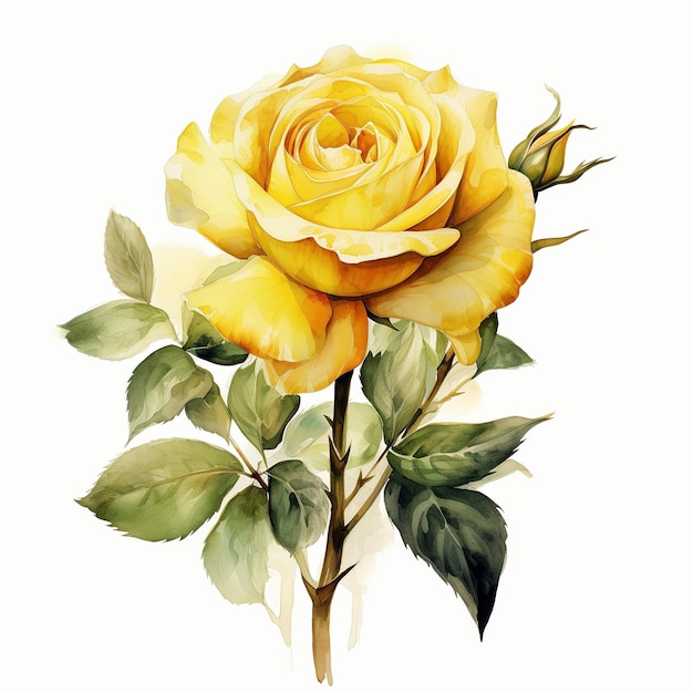 Rose isolated watercolor design