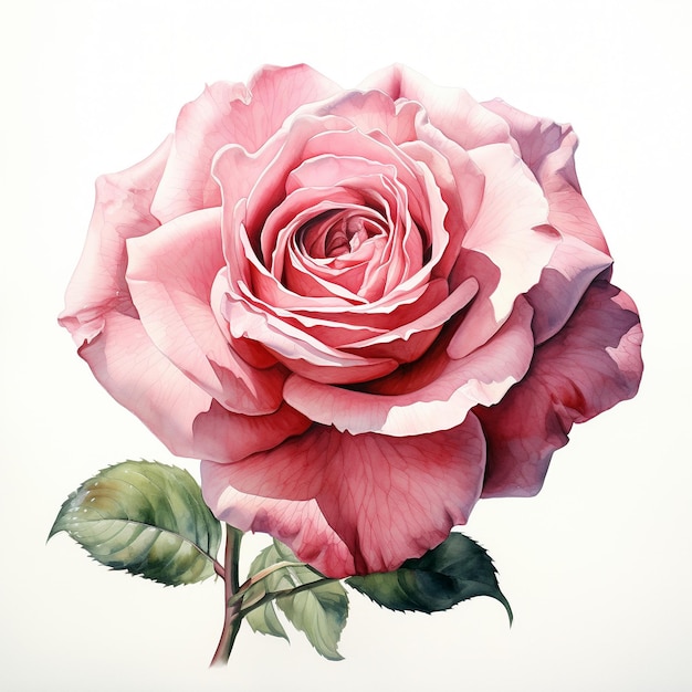 Rose isolated watercolor design