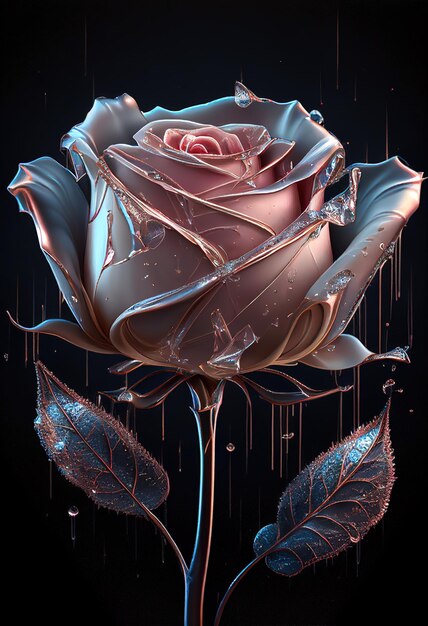 Rose made of diamond AI generated