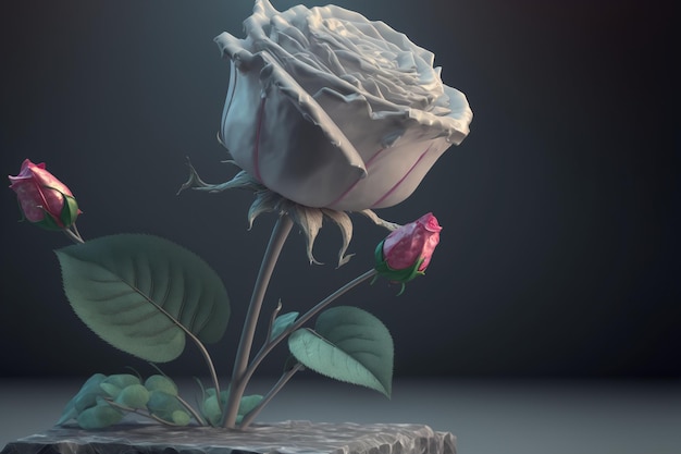 Rose made out of marble cinematic light