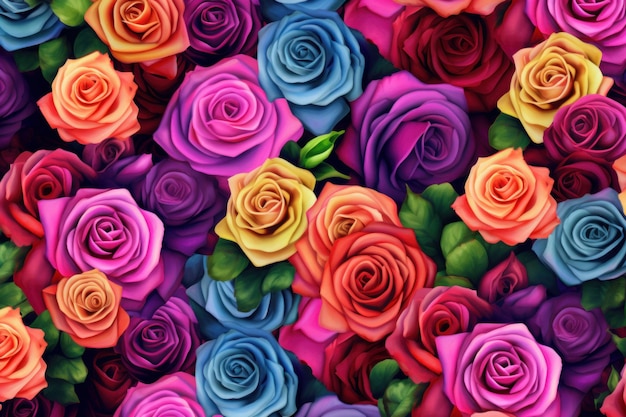 Rose pattern background colorful rose pattern design