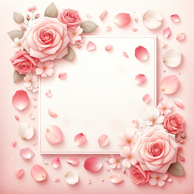 Rose Petals on Soft Pink Perfect Canvas for Valentine's Day Promotions