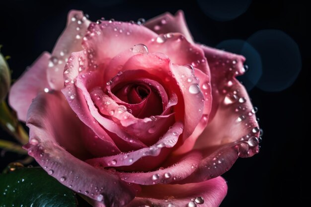 Rose pink drops Generate Ai