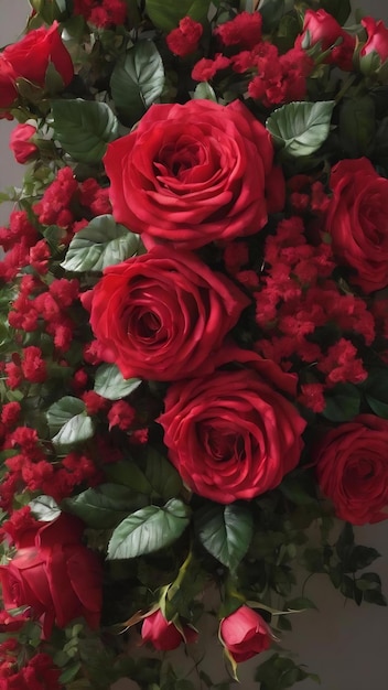 Rose red flower wreath