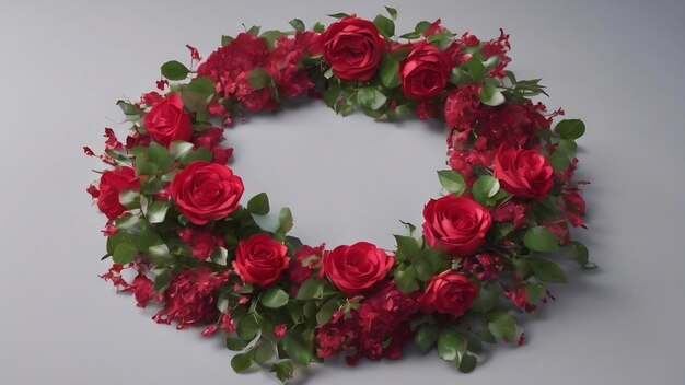 Rose red flower wreath