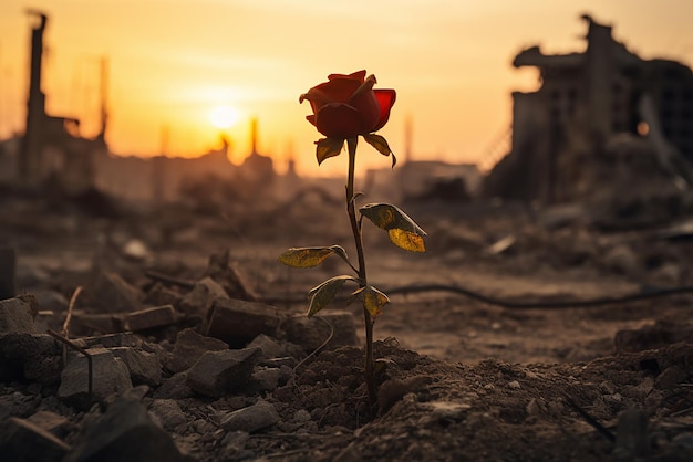 A rose among the ruins