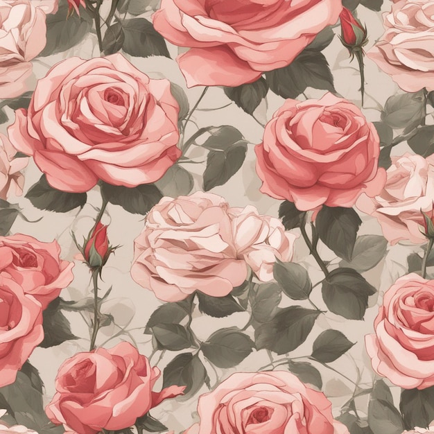 A rose seamless patten digital art