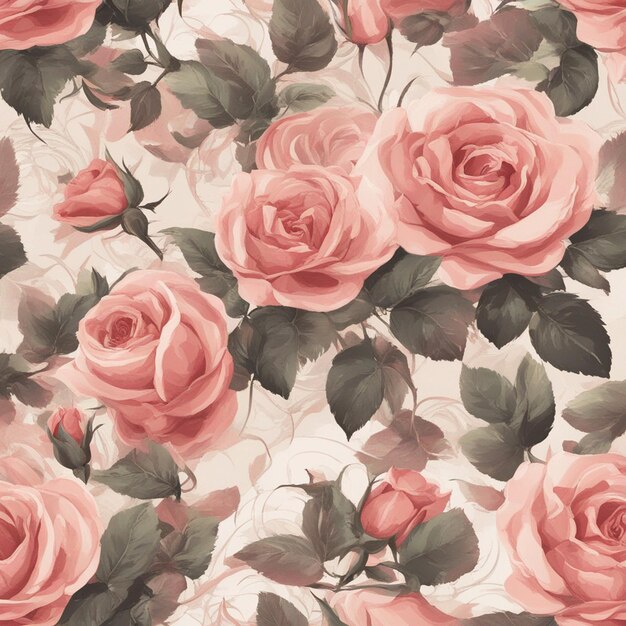 A rose seamless patten digital art