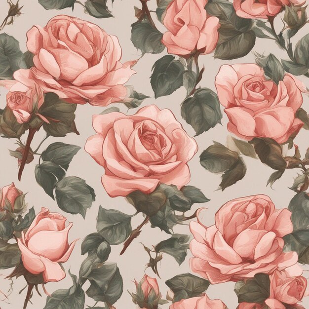 A rose seamless patten digital art