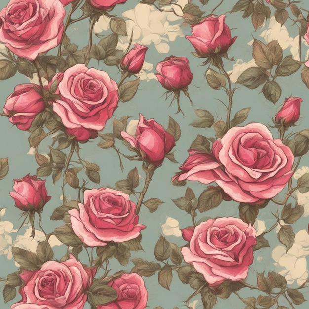 A rose seamless patten digital art