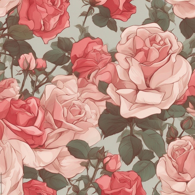 A rose seamless patten digital art