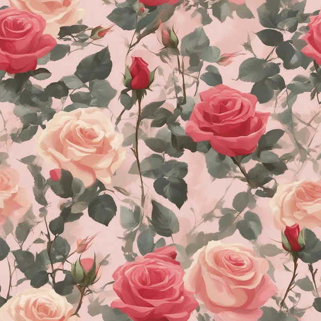 A rose seamless patten digital art