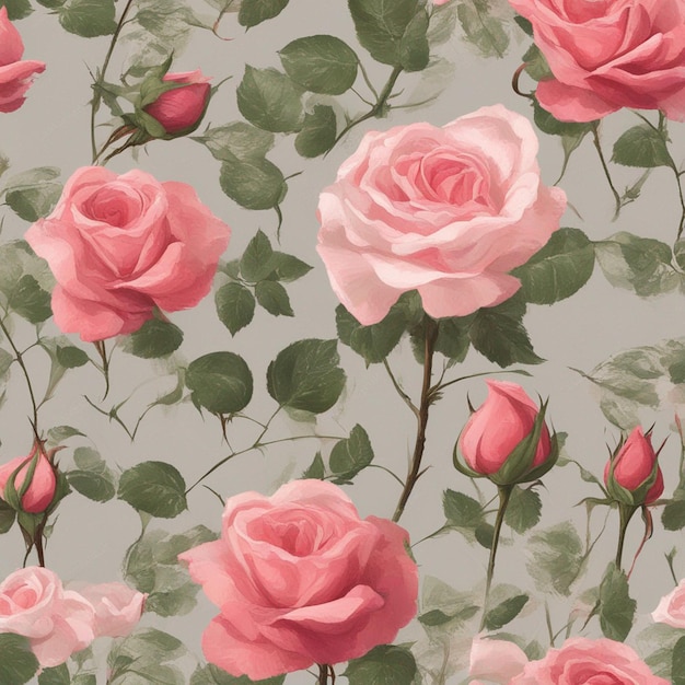 Foto una rosa senza soluzione di continuità arte digitale patten