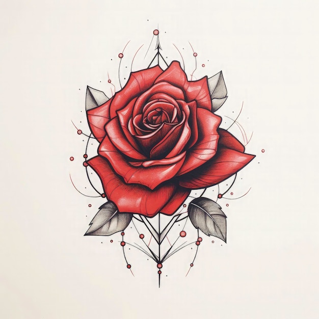 Foto tatuaggio a rosa design alla moda