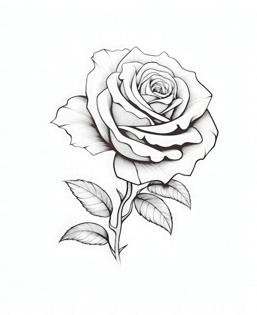 rose tattoo trendy design