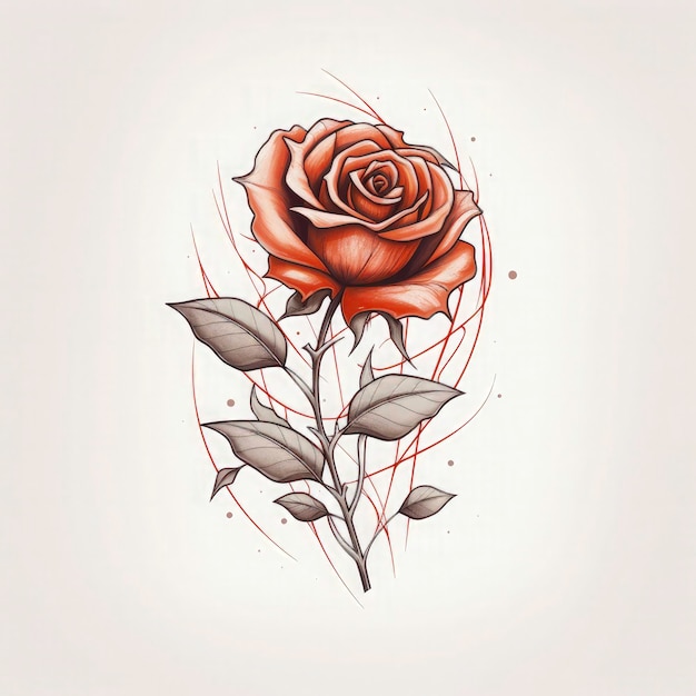 rose tattoo trendy design