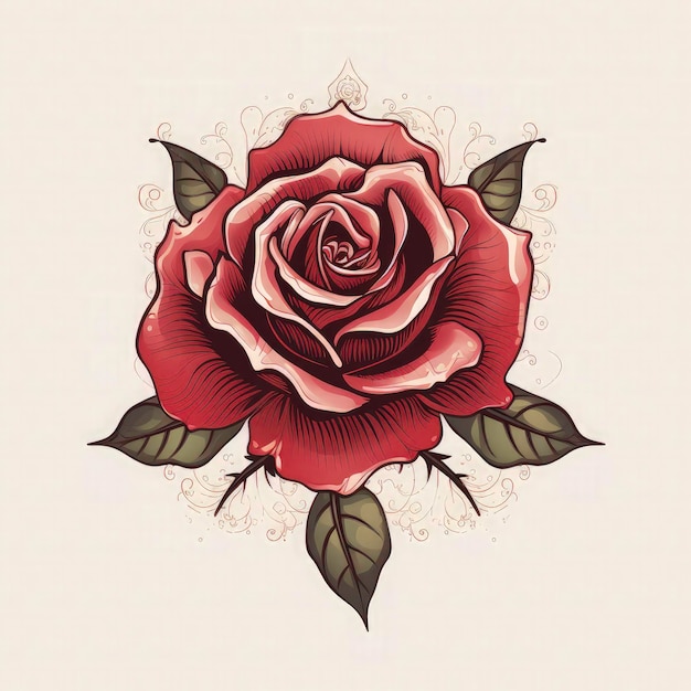 rose tattoo trendy design