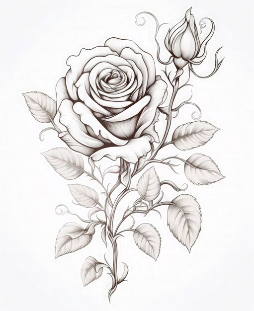 Photo rose tattoo trendy design