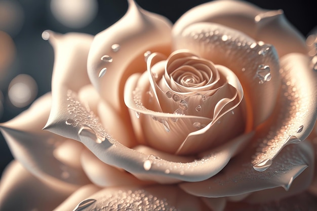 Текстура розы с каплями крупным планом AI поколения
