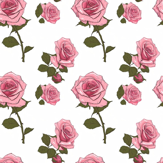 Rose Tile pattern Floral Design Tilework Patterned Botanical