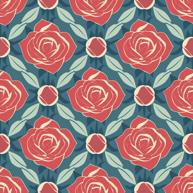 Photo rose tile pattern floral design tilework patterned botanical