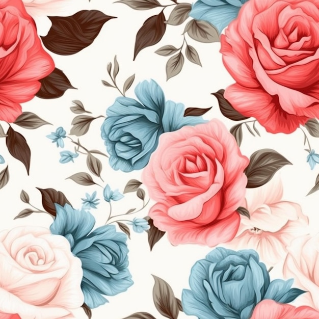 Rose tile pattern wallpaper