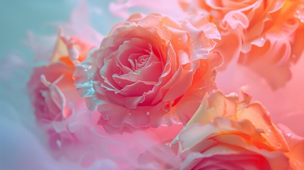 Rose in water spa background