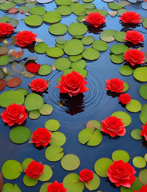 Foto rosa nell'acqua