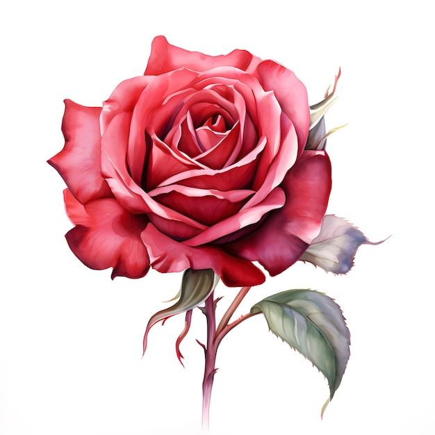 Rose watercolor illustration clip art png graphic