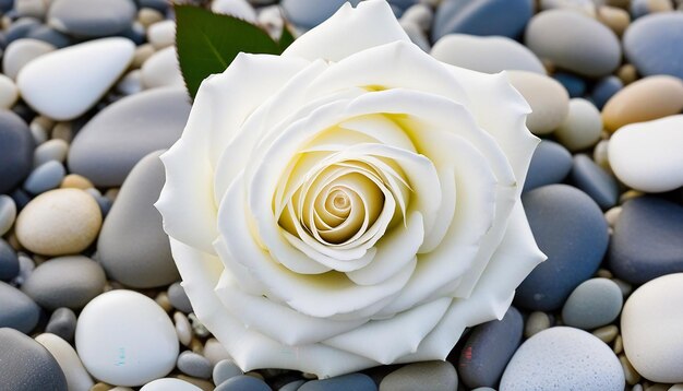 rose wedding bouquet on beach pebbles