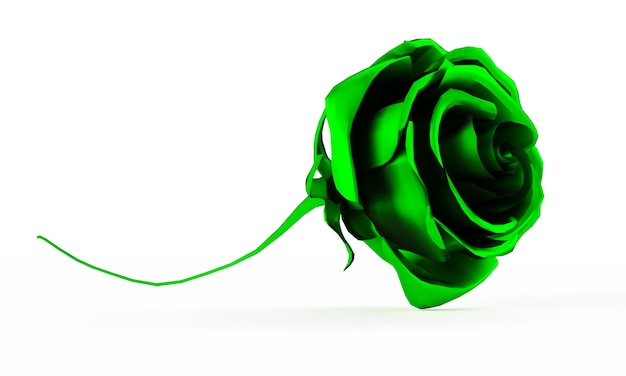 Роза на белом фоне. 3d визуализация