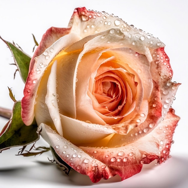 Rose in a white background