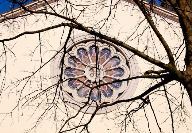 Rose window of Marian Shrine on the Barbana