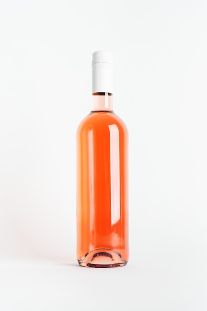 Rose wine bottle isolated