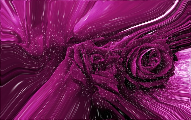 Роза с эффектом «Всплеск цвета» и «Пластика»