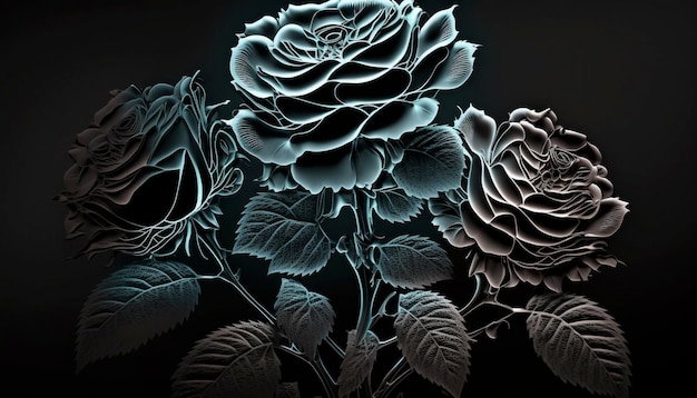 Rose with love beautiful love flower flower backgroundGenerative AI