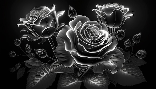 Rose with love beautiful love flower flower backgroundGenerative AI