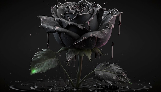 Rose with love beautiful love flower flower backgroundGenerative AI