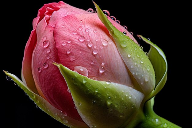 a rose with water drops on it