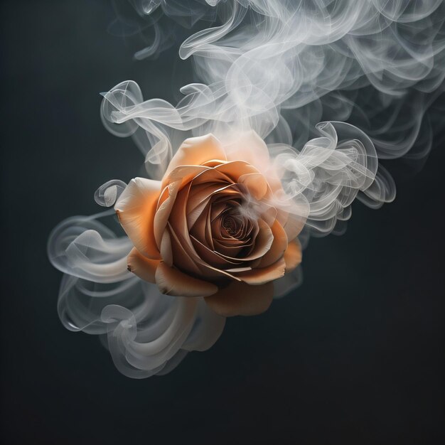 Rose with white smoke