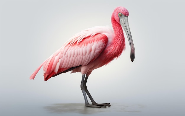 roseate spoonbill stylish look 3d on white background