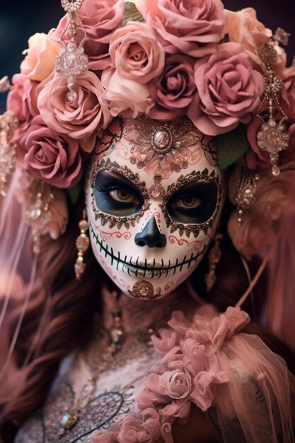 RoseColored Day of the Dead Catrina