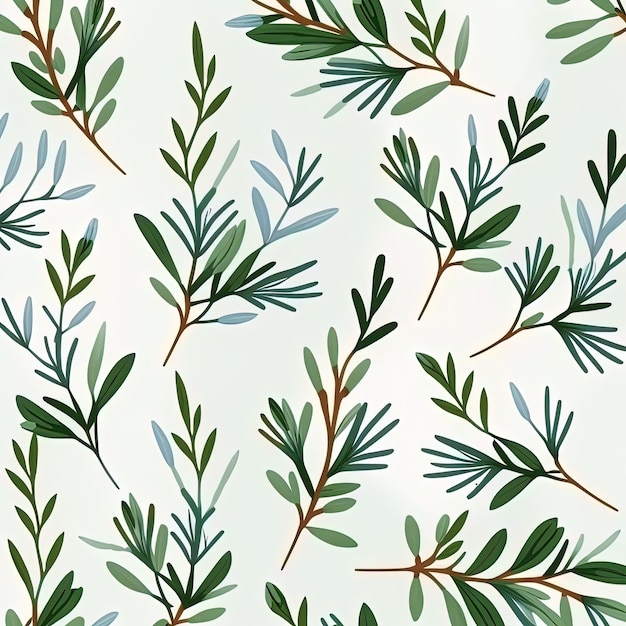 Rosemary spring beautiful plantflat style Generative Ai