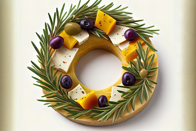 Rosemary wreath christmas appetizer